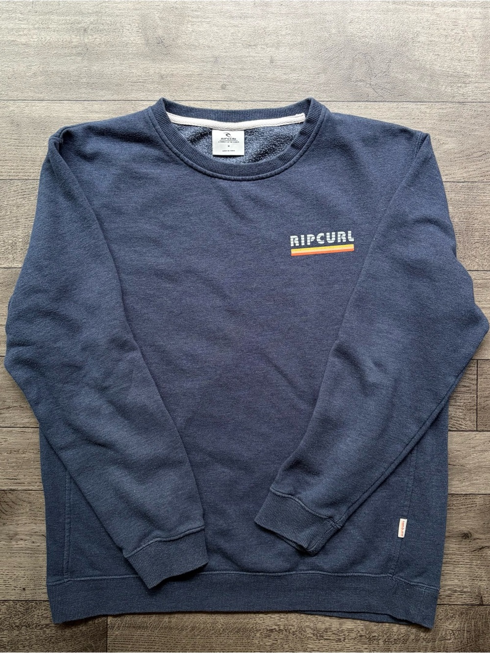 Rip Curl Navy Sweatshirt with Retro Stripe Logo